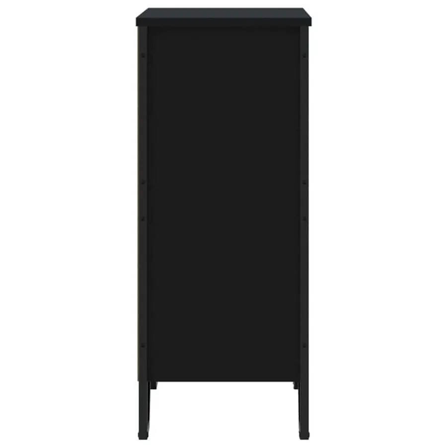 Bibliothèque noir 80x31x74,5 cm bois d'ingénierie - 5