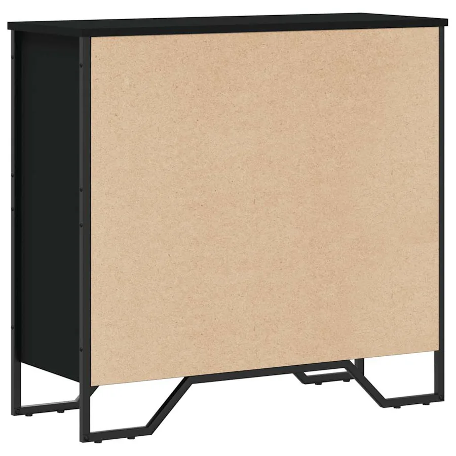 Bibliothèque noir 80x31x74,5 cm bois d'ingénierie - 6