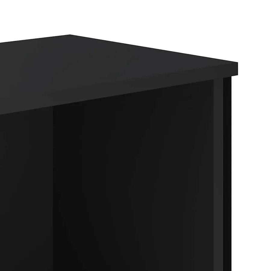 Bibliothèque noir 80x31x74,5 cm bois d'ingénierie - 7