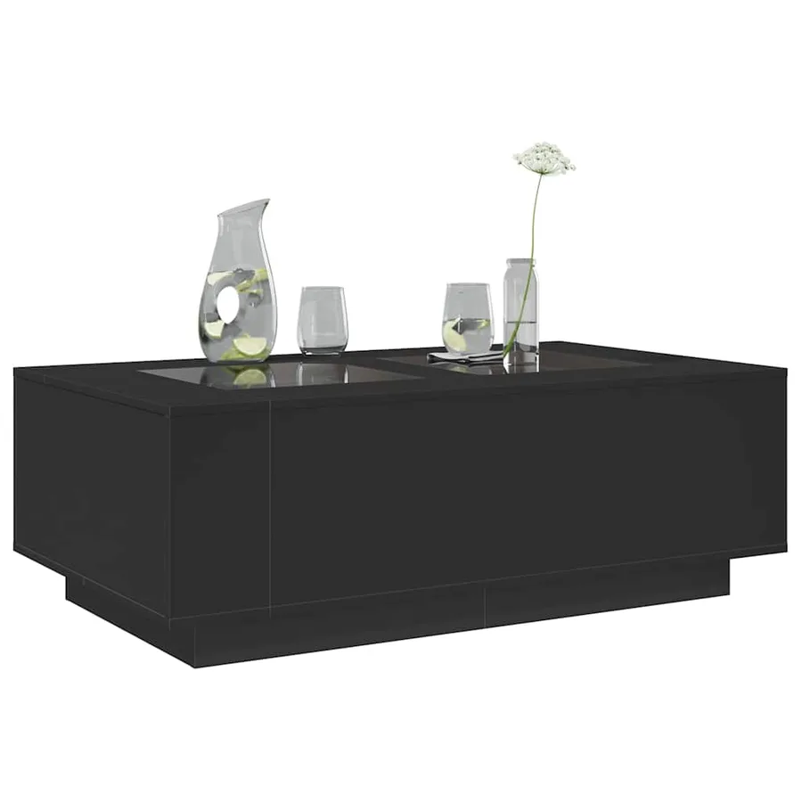 Table basse avec LED infini noir 116x69x40 cm - 5