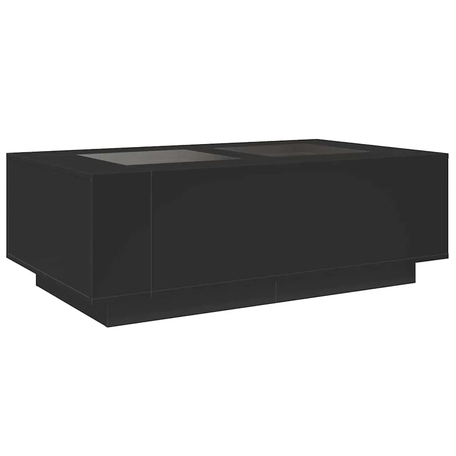 Table basse avec LED infini noir 116x69x40 cm - 8