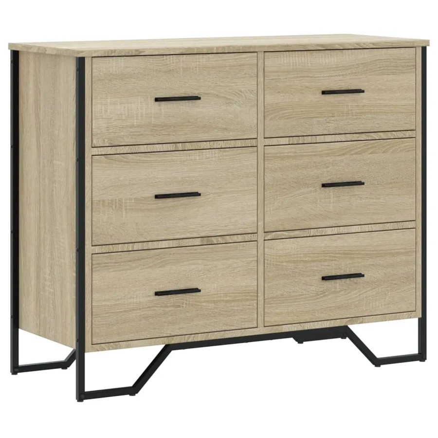 Commode chêne sonoma 91x35,5x74,5 cm bois d'ingénierie - 2