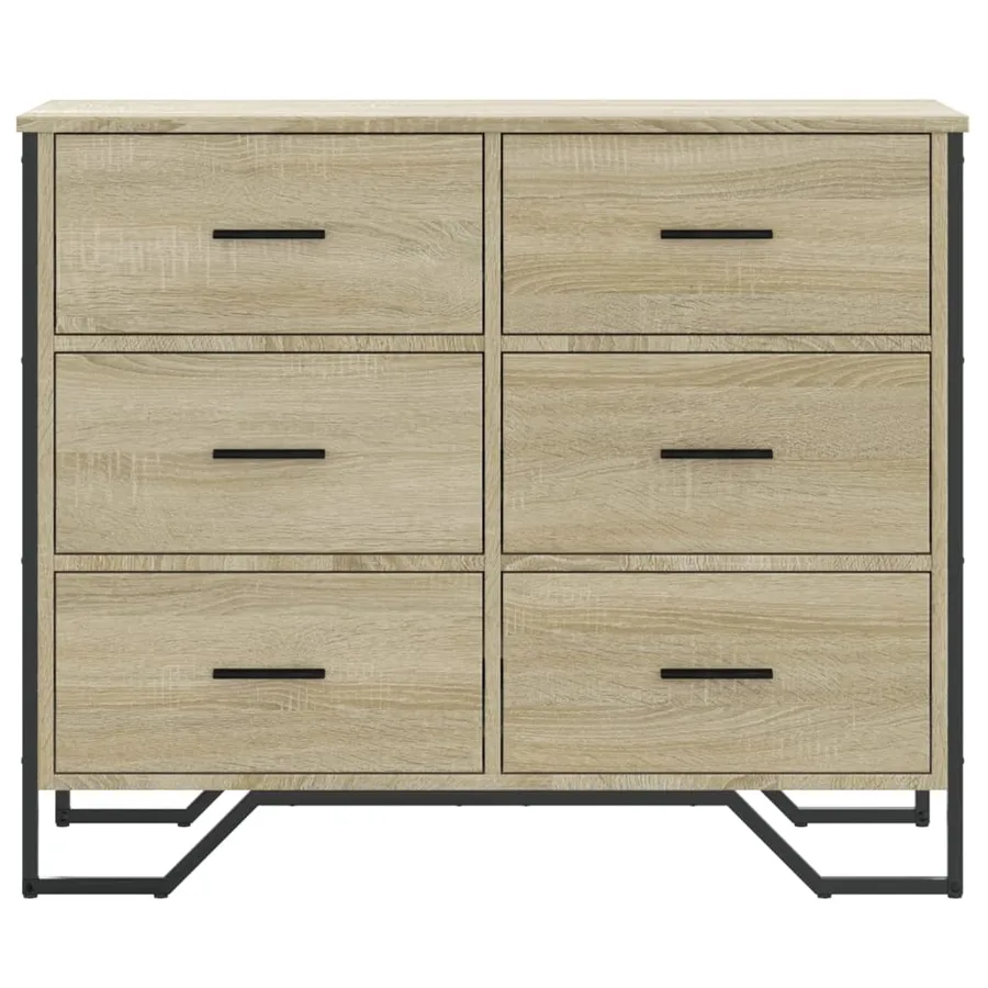 Commode chêne sonoma 91x35,5x74,5 cm bois d'ingénierie - 4