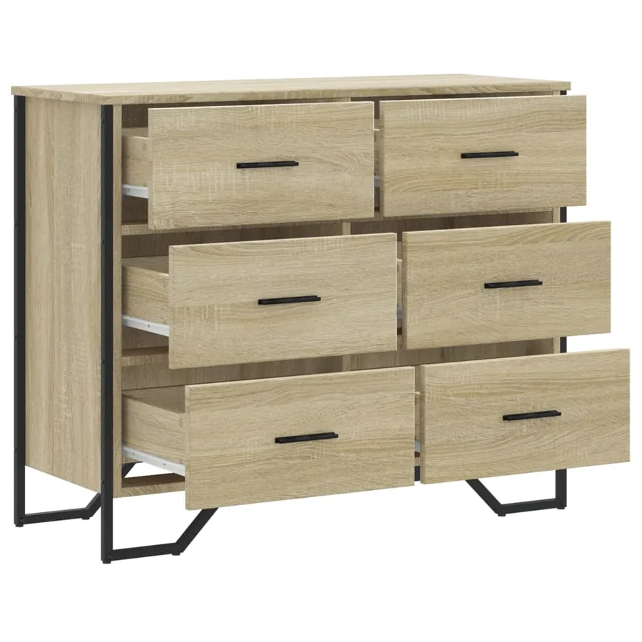 Commode chêne sonoma 91x35,5x74,5 cm bois d'ingénierie - 7