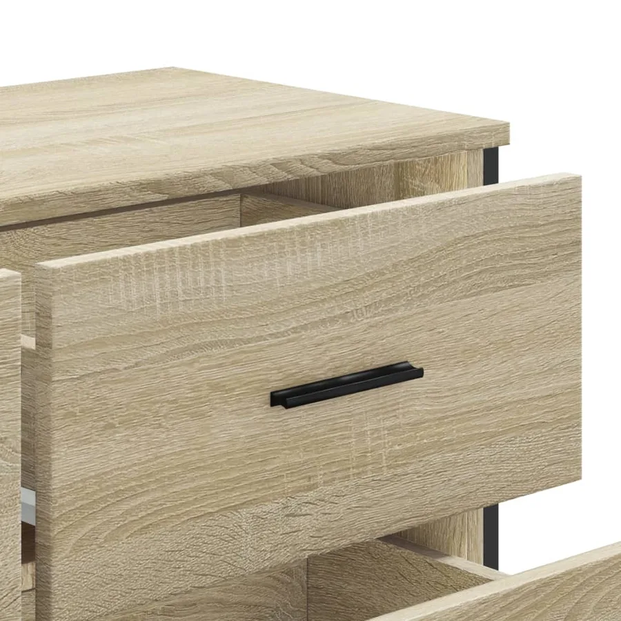 Commode chêne sonoma 91x35,5x74,5 cm bois d'ingénierie - 8
