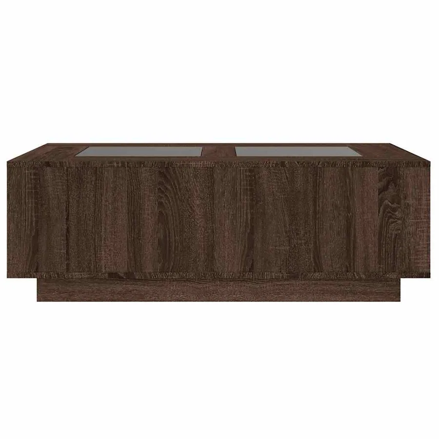 Table basse avec LED infini chêne marron 116x69x40 cm - 6