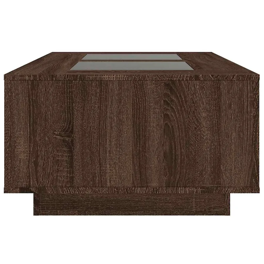 Table basse avec LED infini chêne marron 116x69x40 cm - 7
