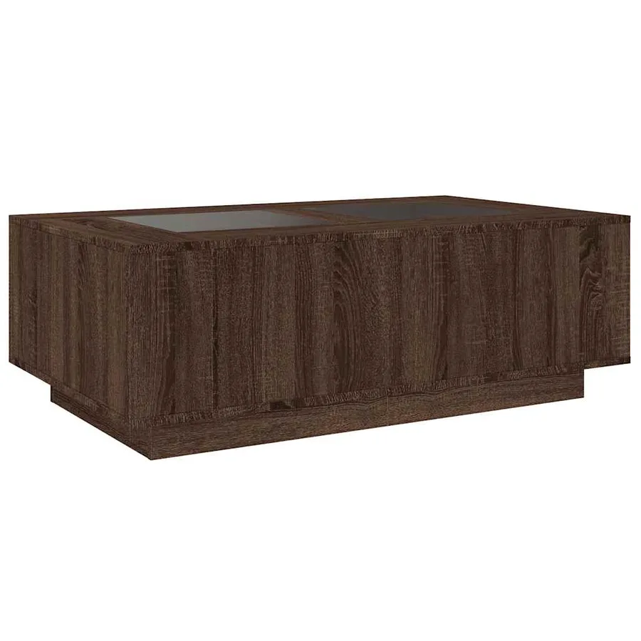 Table basse avec LED infini chêne marron 116x69x40 cm - 8