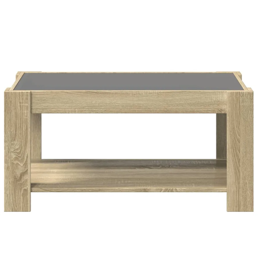 Table basse avec LED chêne sonoma 93x53x45 cm bois d'ingénierie - 6
