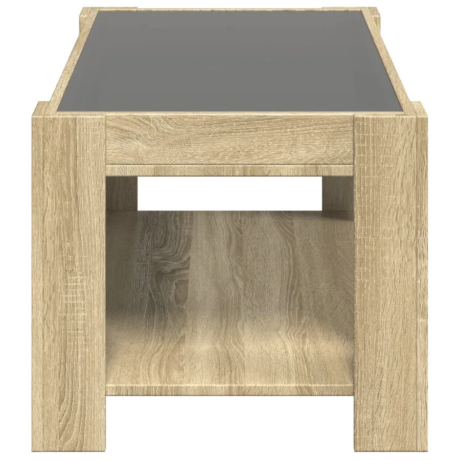 Table basse avec LED chêne sonoma 93x53x45 cm bois d'ingénierie - 7