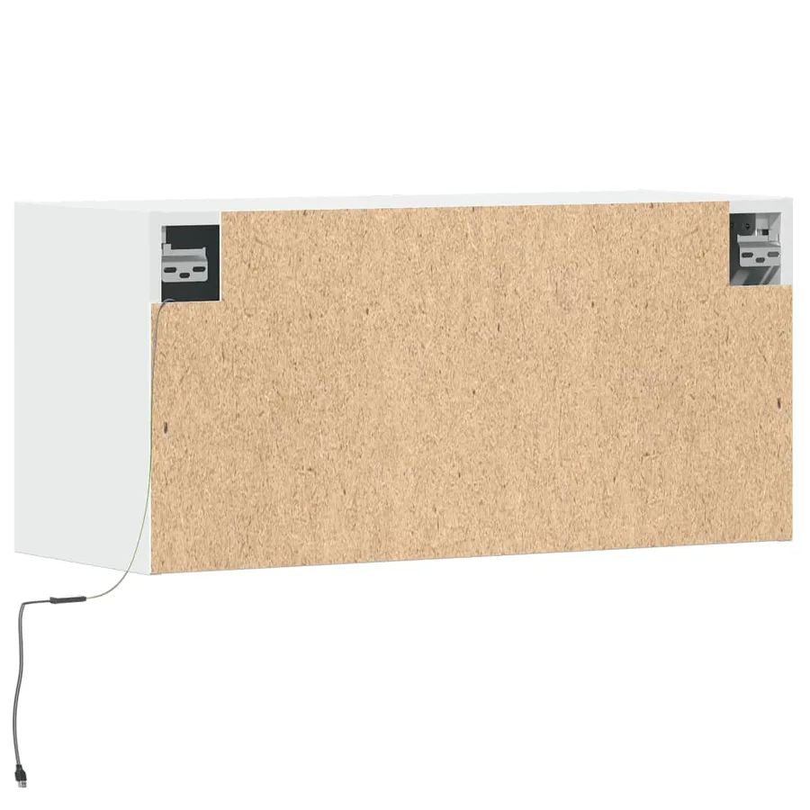 Meuble TV mural avec lumières LED blanc 80x31x35 cm - 8