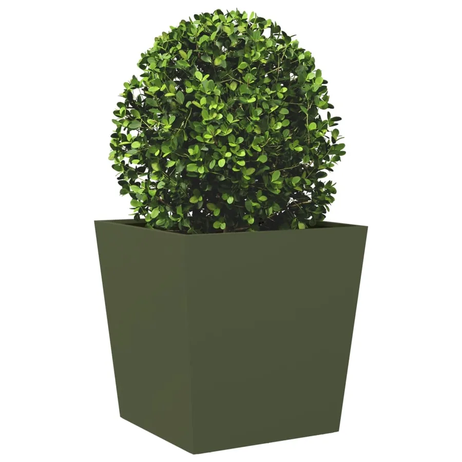 Jardinières 2 pcs vert olive 50x50x50 cm acier - 4