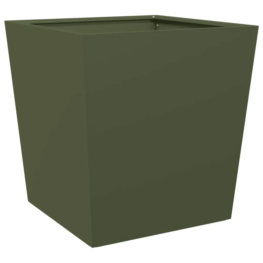 Jardinières 2 pcs vert olive 50x50x50 cm acier - 5