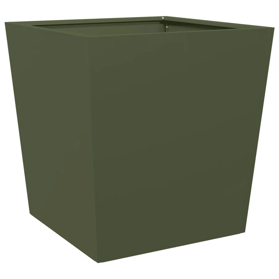 Jardinières 2 pcs vert olive 50x50x50 cm acier - 8