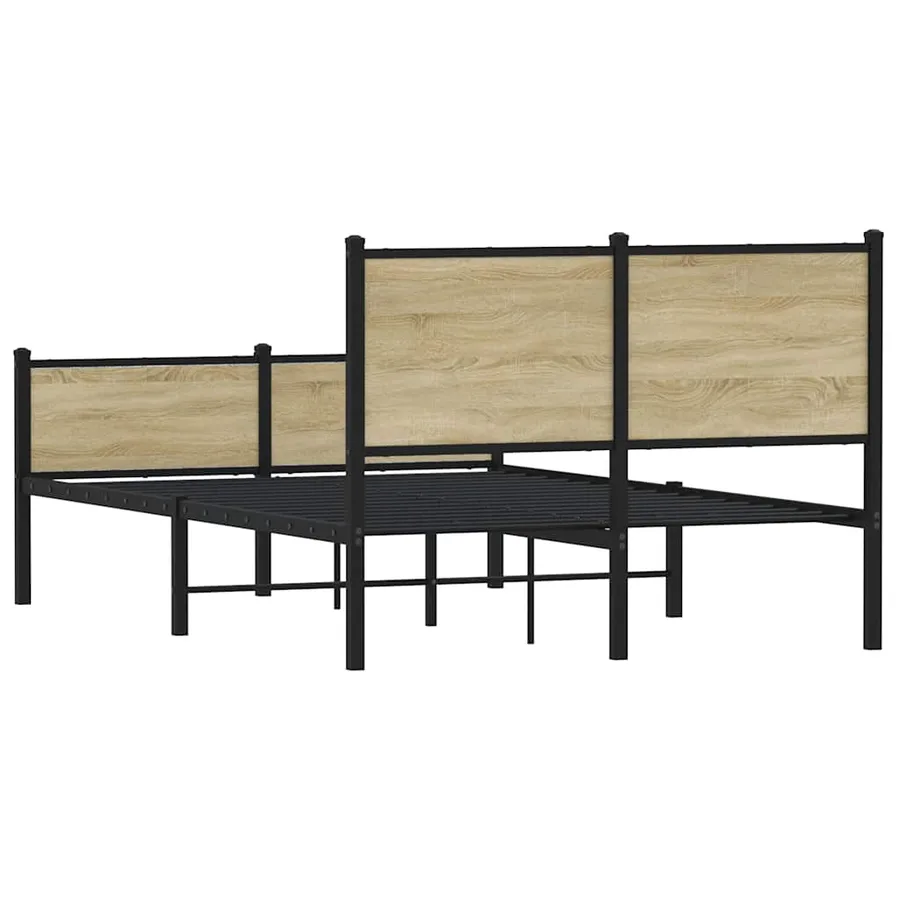 Cadre de lit en métal sans matelas chêne sonoma 140x200 cm - 7