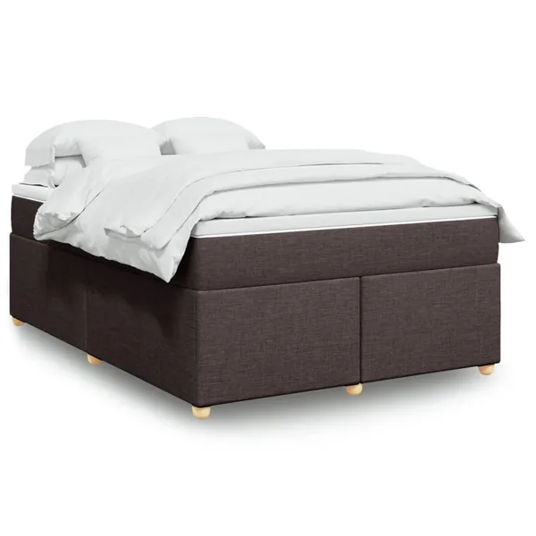 Sommier à lattes de lit avec matelas Marron foncé 140x190 cm
