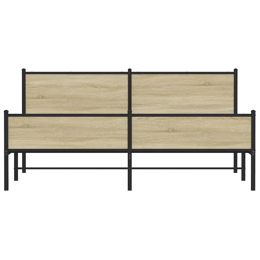 Cadre de lit en métal sans matelas chêne sonoma 183x213 cm - 5