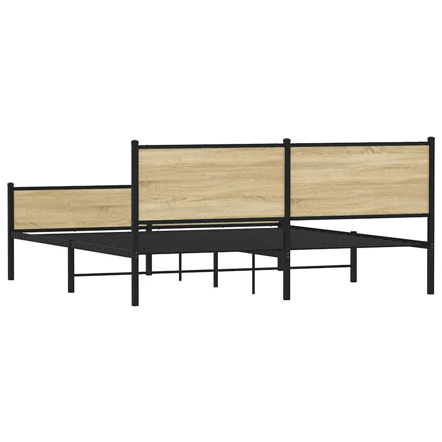Cadre de lit en métal sans matelas chêne sonoma 183x213 cm - 7