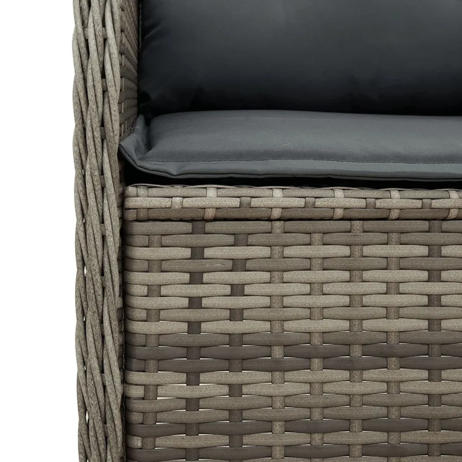 Chaises inclinables de jardin lot de 2 et coussins gris rotin - 9