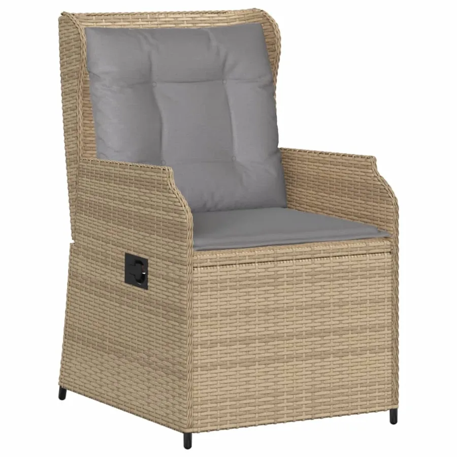 Salon de jardin avec coussins 5 pcs beige résine tressée - 3