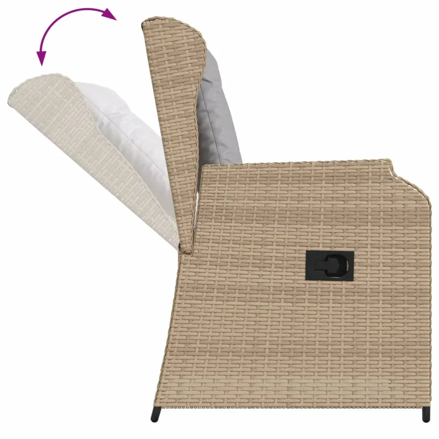 Salon de jardin avec coussins 5 pcs beige résine tressée - 5