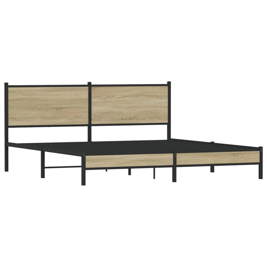 Cadre de lit en métal sans matelas chêne sonoma 183x213 cm - 4