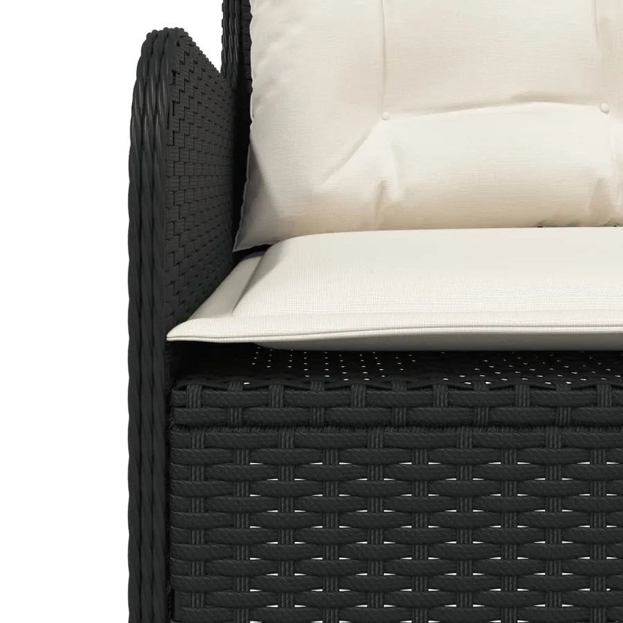 Canapés de jardin 2 pcs avec coussins Noir Résine tressée - 6