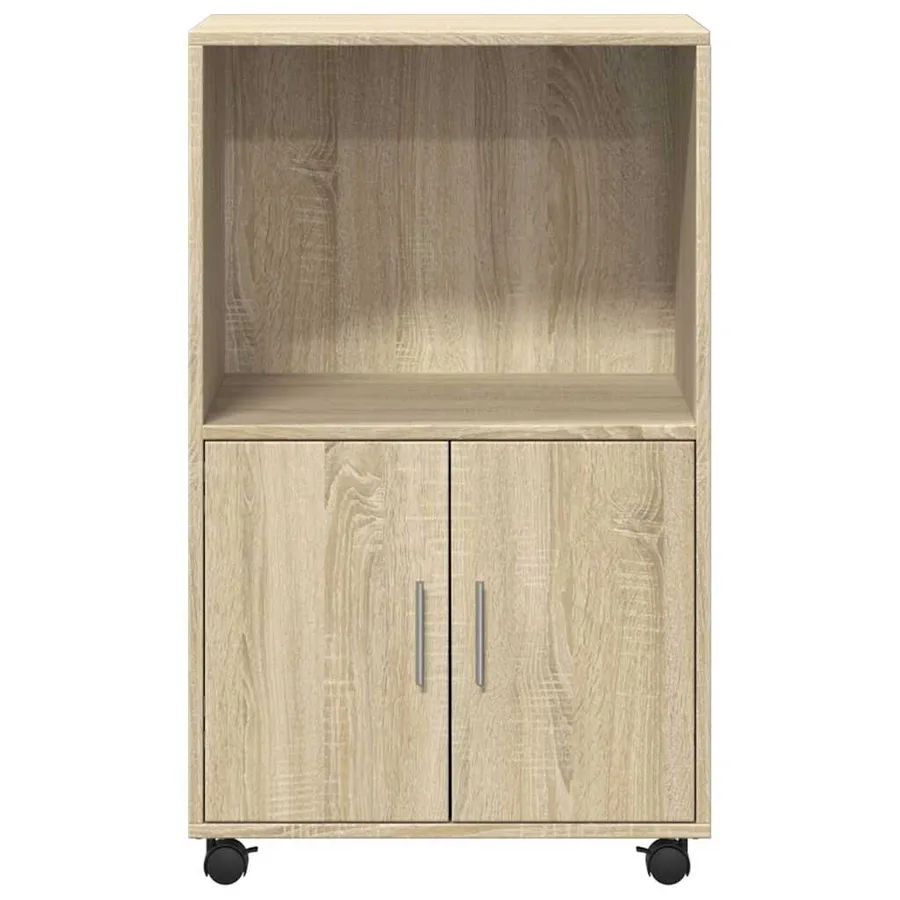 Armoire à roulettes chêne sonoma 55x40x91 cm bois d'ingénierie - 4