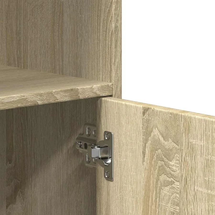Armoire à roulettes chêne sonoma 55x40x91 cm bois d'ingénierie - 8