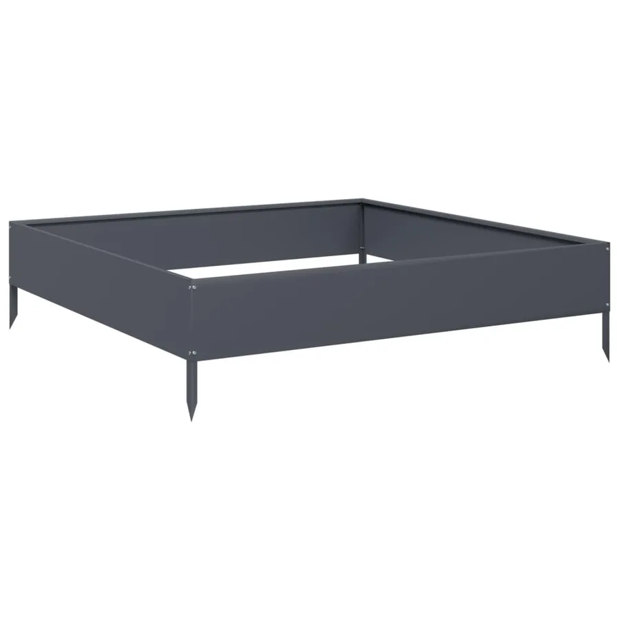 Lit surélevé de jardin anthracite 100x100x26 cm acier - 2