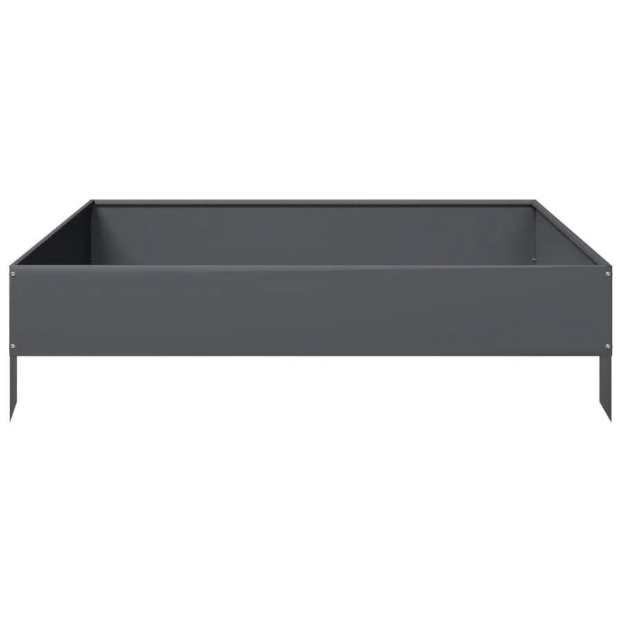 Lit surélevé de jardin anthracite 100x100x26 cm acier - 4