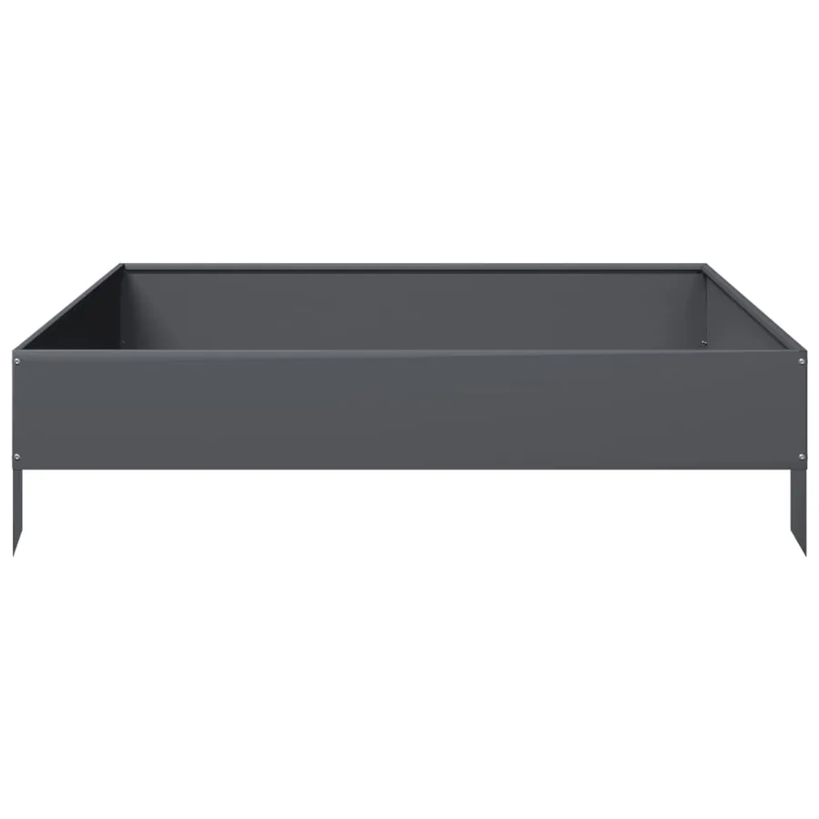 Lit surélevé de jardin anthracite 100x100x26 cm acier - 5