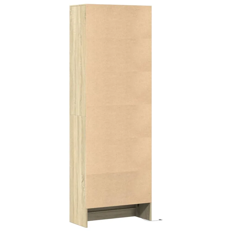 Buffet haut LED chêne sonoma 69x32,5x200 cm bois d’ingénierie - 8