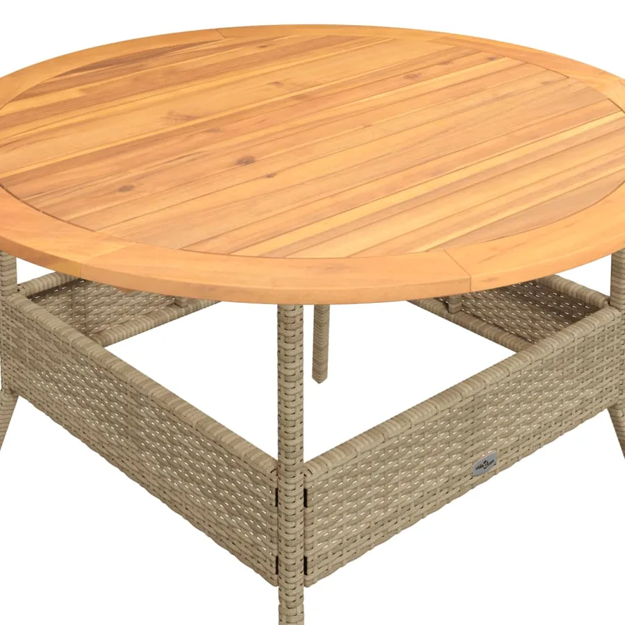 Salon de jardin avec coussins 2 pcs beige résine tressée - 5