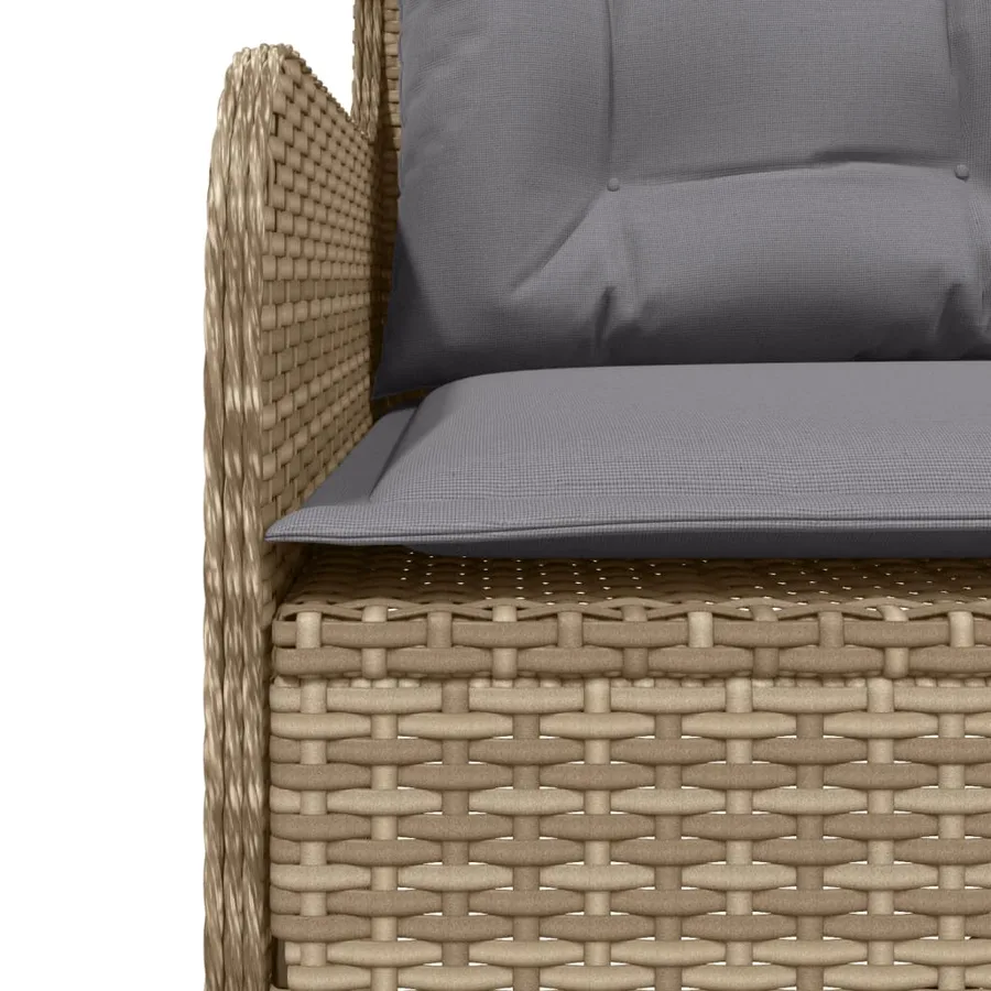 Salon de jardin avec coussins 2 pcs beige résine tressée - 6