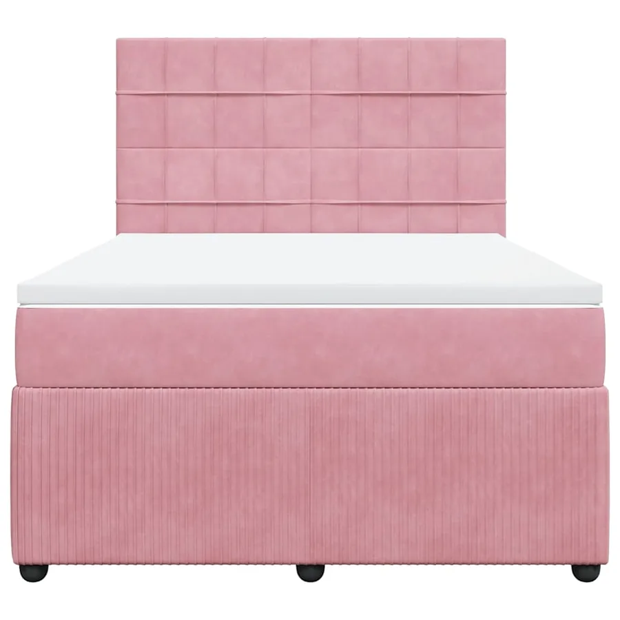 Sommier à lattes de lit avec matelas Rose 140x200 cm Velours - 6