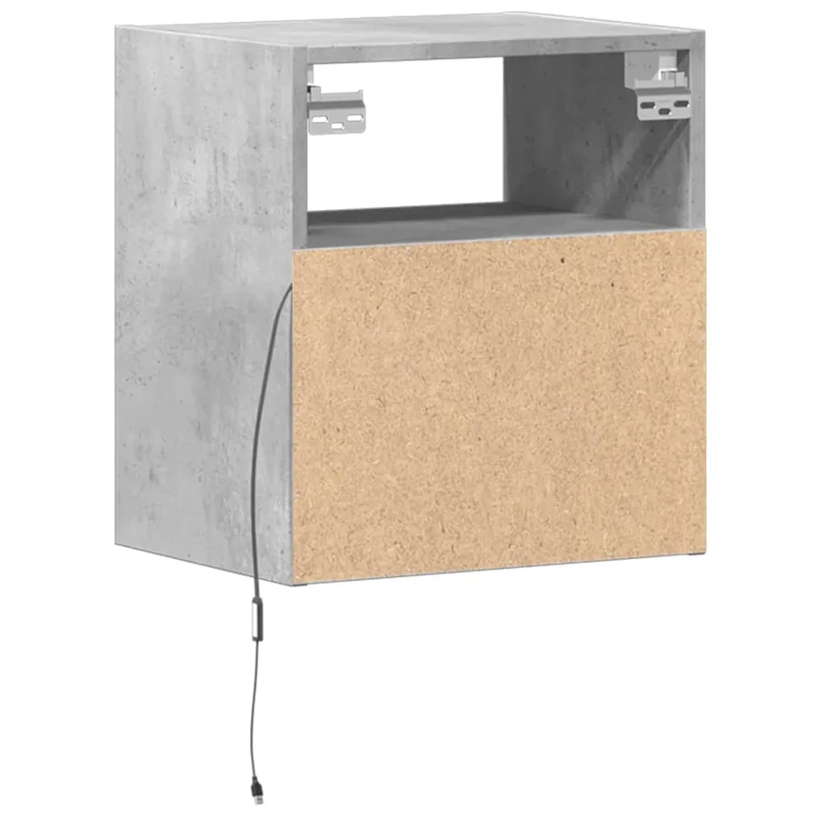 Meubles TV muraux et lumières LED 2 pcs gris béton 41x31x45 cm - 8