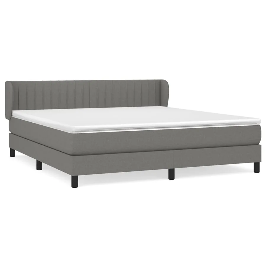 Sommier à lattes de lit avec matelas Gris foncé 160x200cm Tissu - 2
