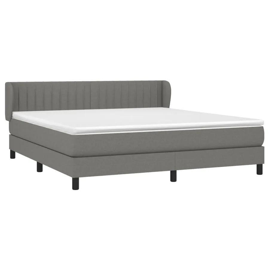 Sommier à lattes de lit avec matelas Gris foncé 160x200cm Tissu - 3