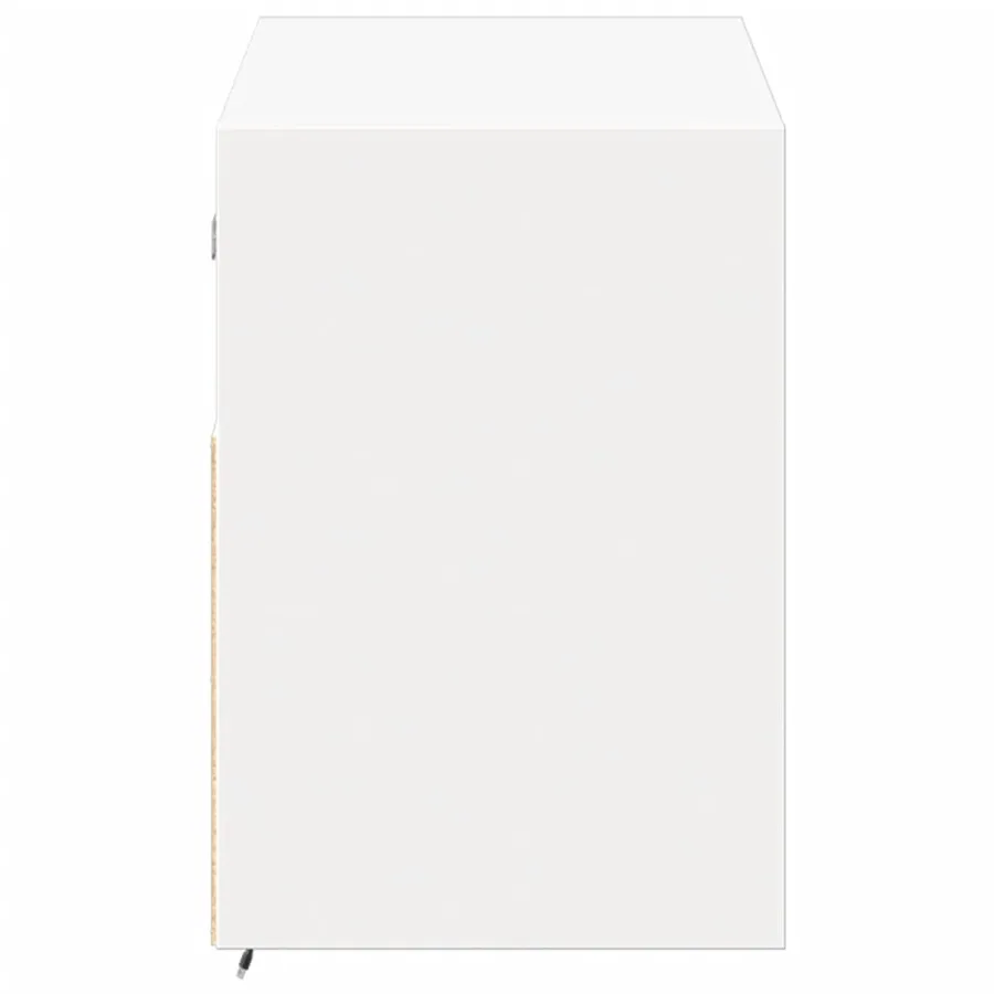 Meuble TV mural avec lumières LED blanc 100x31x45 cm - 7