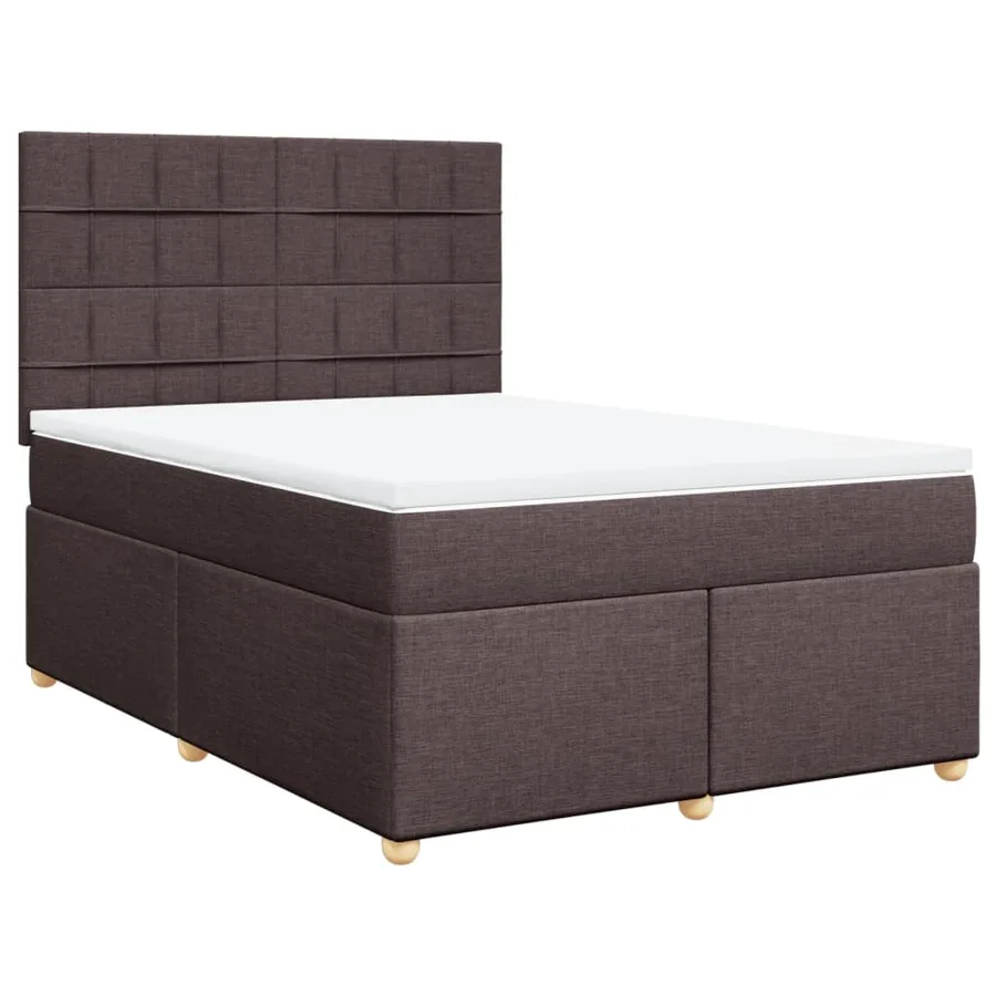 Sommier à lattes de lit avec matelas Marron foncé 140x200 cm - 3