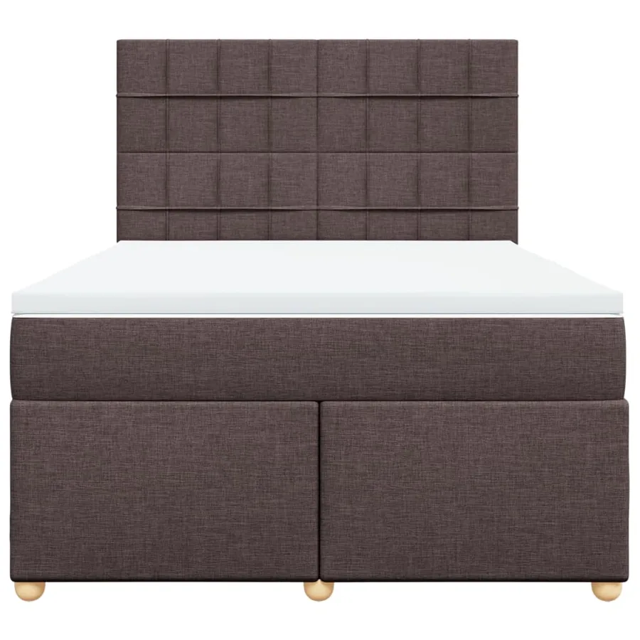 Sommier à lattes de lit avec matelas Marron foncé 140x200 cm - 6