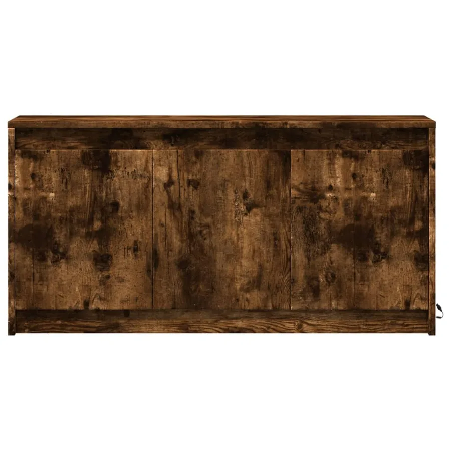 Meuble TV avec LED chêne fumé 100x34x50 cm bois d'ingénierie - 6
