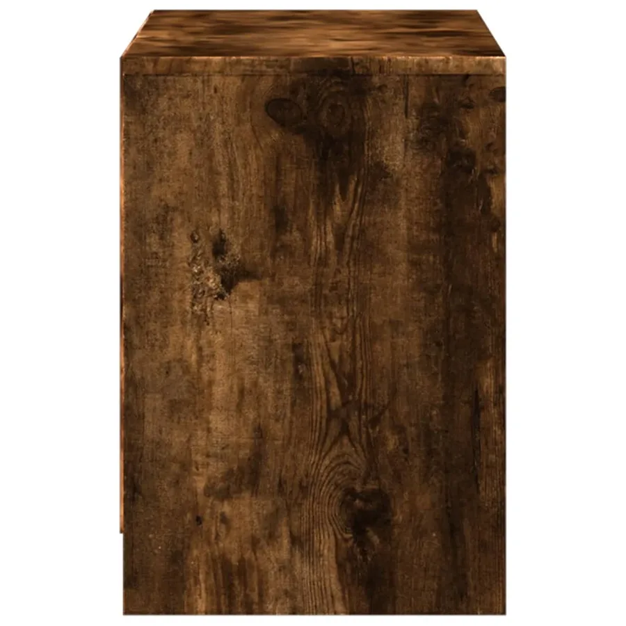 Meuble TV avec LED chêne fumé 100x34x50 cm bois d'ingénierie - 7