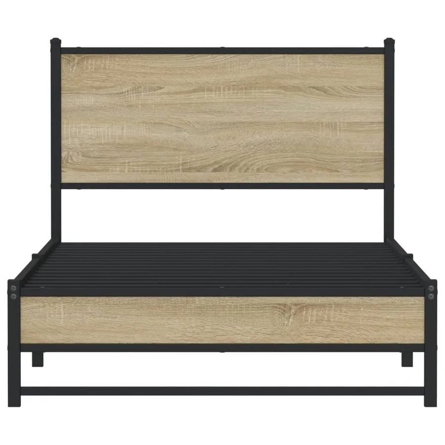 Cadre de lit en métal sans matelas chêne sonoma 107x203 cm - 5