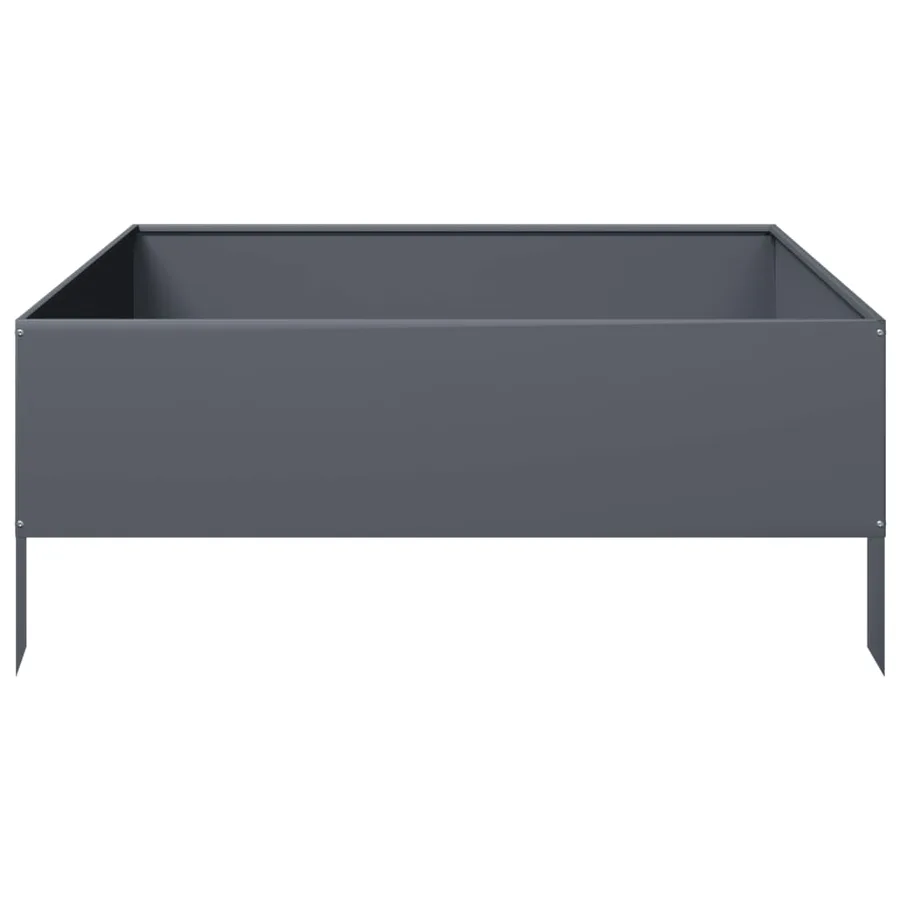 Lit surélevé de jardin anthracite 100x100x41 cm acier - 4