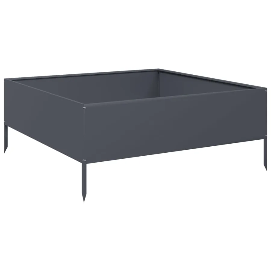 Lit surélevé de jardin anthracite 100x100x41 cm acier - 6