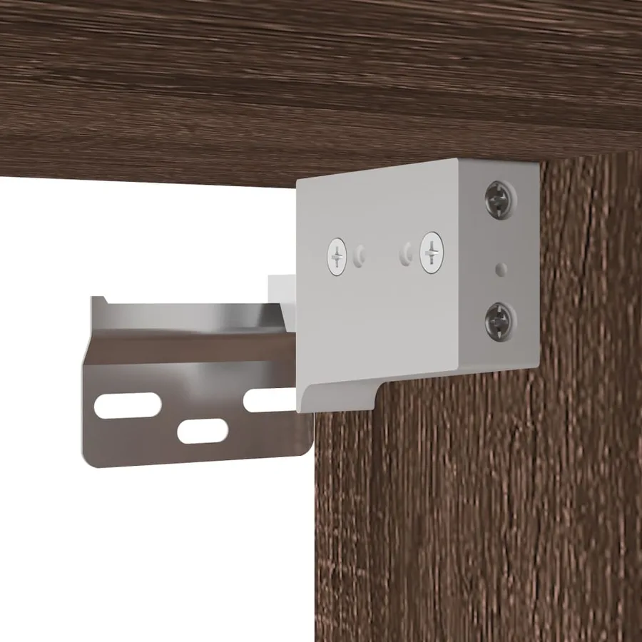 Table de chevet murale avec lumières LED chêne marron - 11