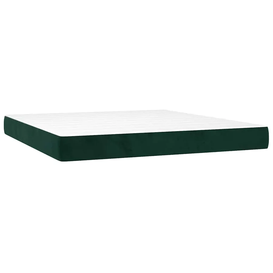 Sommier à lattes de lit matelas et LED Vert foncé 180x200 cm - 6