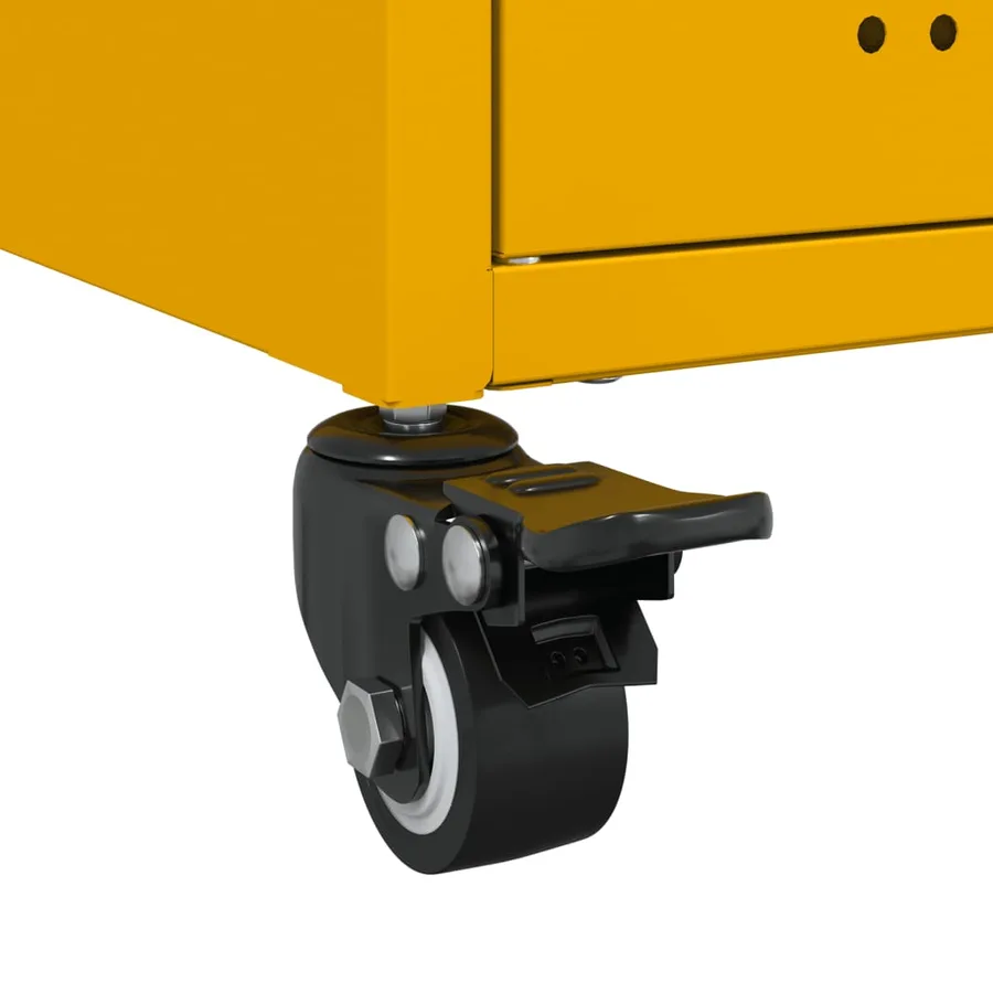 Meuble TV jaune moutarde 100,5x39x43,5 cm acier - 11